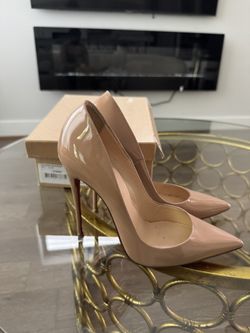 CHRISTIAN LOUBOUTIN So Kate Patent Pointed-Toe Red Sole Pump Nude