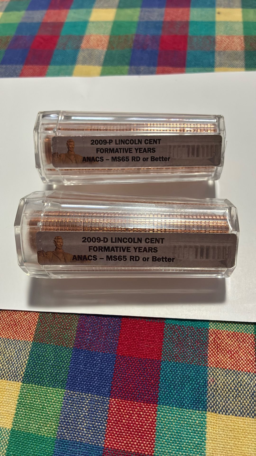 2 UNCIRCULATED LINCOLN PENNY ROLLS