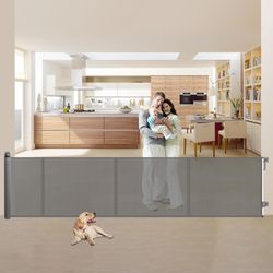 137 inch Retractable Gates Baby Gate Extra Wide Dog Gate for Indoor Outdoor Stair