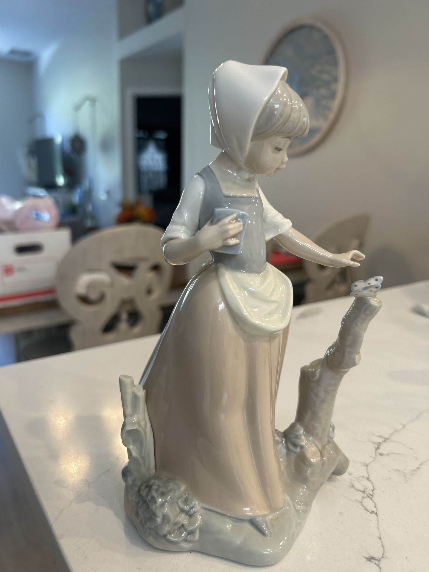 NAO by Lladro Girl with Butterfly 00181 Porcelain Figurine