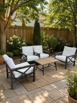5pc outdoor patio rocker chair and table set