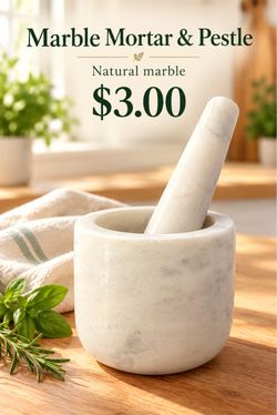 Natural Marble Mortar and Pestle Set