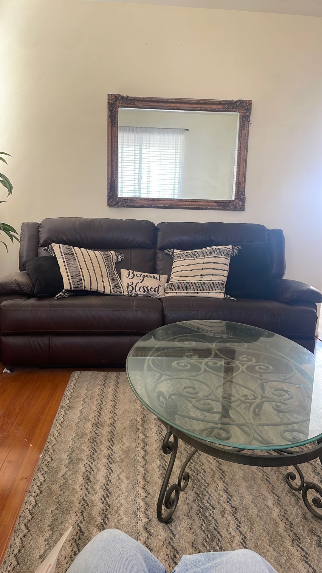 real leather couch