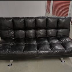 Leather Futon, Black