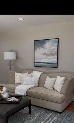 Beige Upholstered Sofa