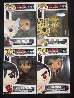 Funko Pop! Tekken Lot 4 Heihachi #171 Tekken King #172 Jin #173 Kazuya #175