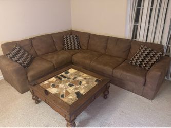 Sectional with a coffee table