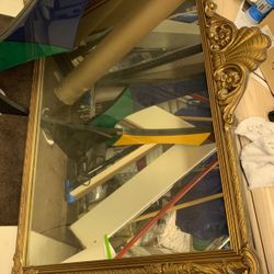 Antique wood mirror