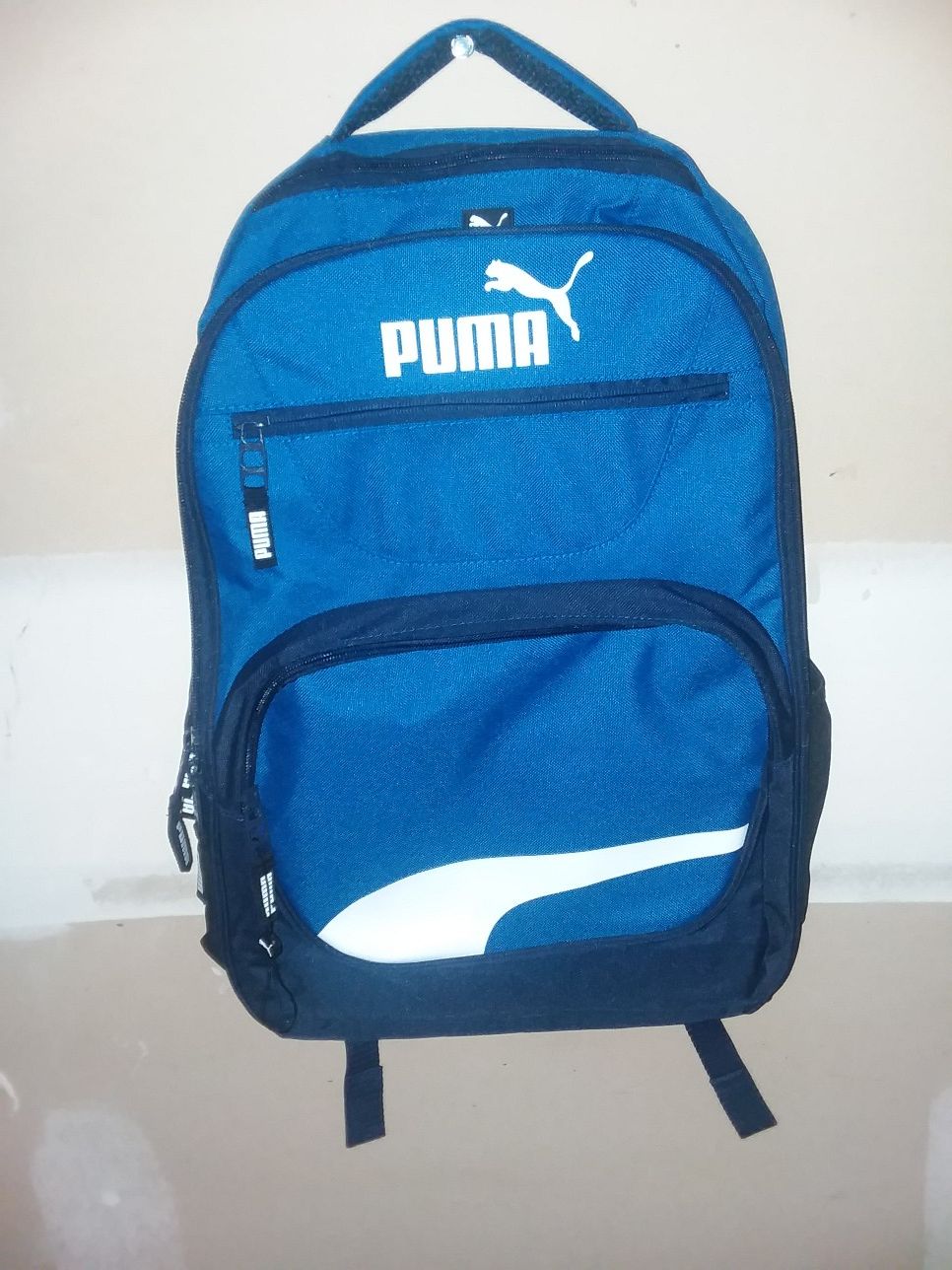 FREE SHIPPING - Puma Blue/Black/White Squad Laptop Backpack - New Without Tags
