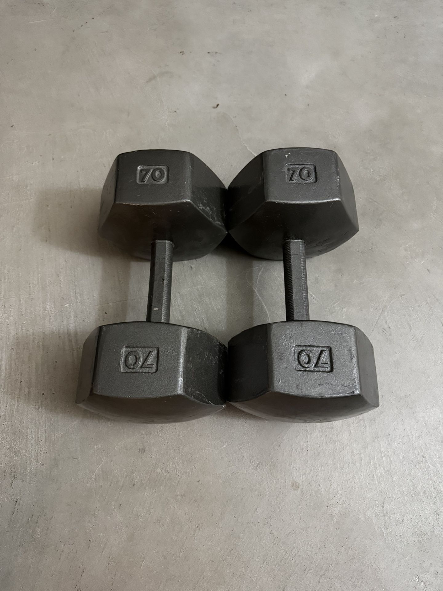 70 LB Iron Dumbbells