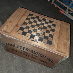 Vintage Anheuser Busch Budweiser Beer Crate Advertising Wooden Box