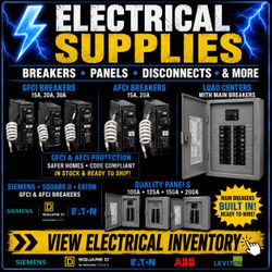Commercial Electrical Supplies – Breakers, Panels, Disconnects, AFCI, GFCI, Wire & More  Large inventory of new, surplus, and used electrical supplies