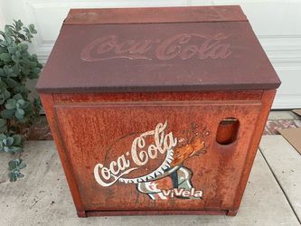 Vintage Coca-Cola Metal Cooler / Ice Chest – Rustic Coke Advertising Display