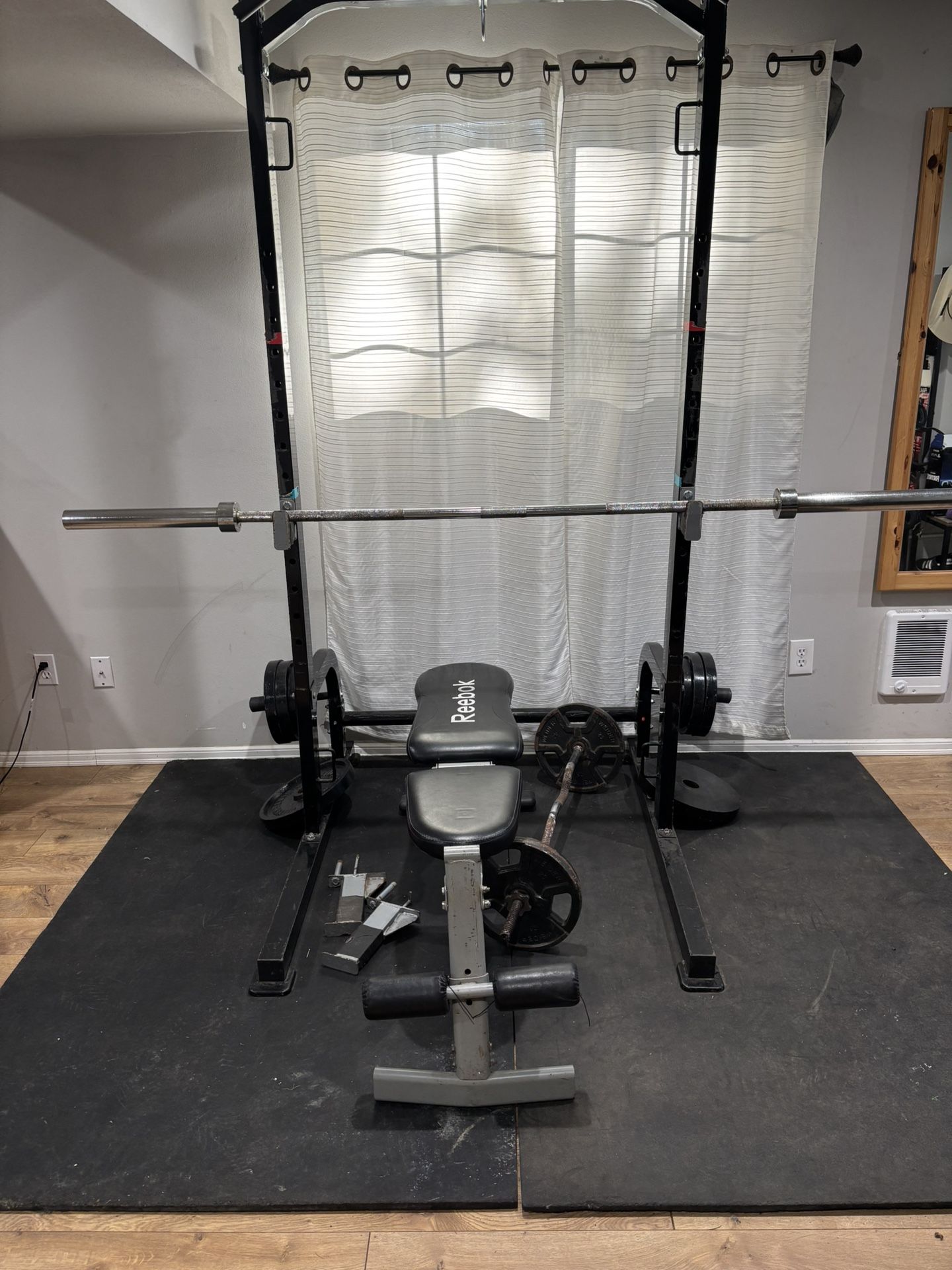 Weight Rack and Dumbells