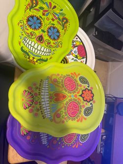 Sugar Skull Decorative Trays Set lot of 8