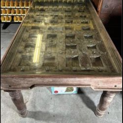 Vintage Indian Door Hand Crafted Rustic Door Dining Table