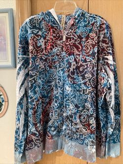 Néw Womens Eyeshadow zip up hoodie paisley size 3X