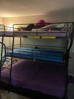 3 row bunk bed