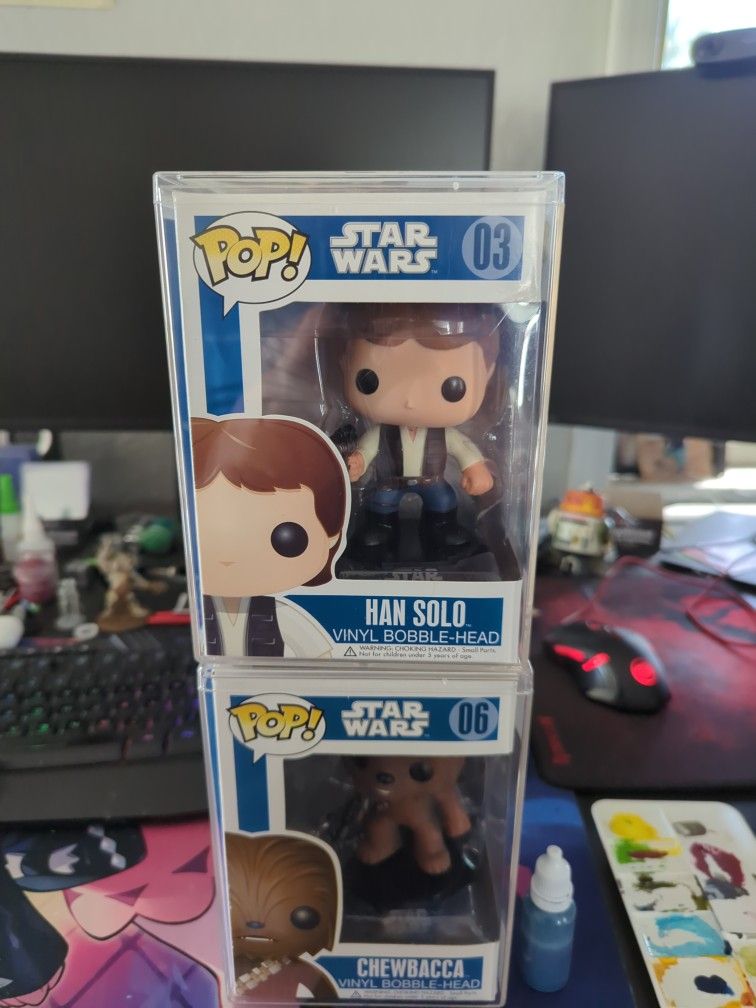 Funko Han Solo & Chewbacca- Blue Box Big Letters 