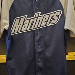 Seattle Mariners Jersey Alternate Mariners Script Logo By Majestic - Men's Medium