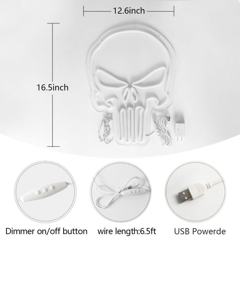 Punisher Skull LED Sign