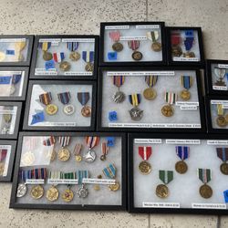 Huge vintage collection lot military civilian medals awards Rare Obscure decorations w/display cases