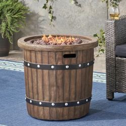 Outdoor 25" Light-Weight Concrete Round Fire Pit - New In The Box