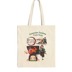Custom Anime Tote Bag Cotton Canvas Tote Bag