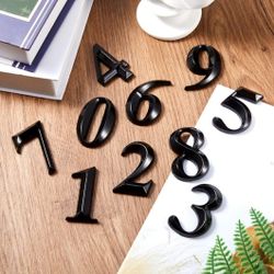 3D Mailbox Numbers 0-9 Self-Adhesive 2 Inch Address Number Stickers Door House Numbers Style Street Mailbox Sign for Apartment Home Office Black