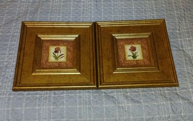 Set of 2 Gold Framed Botanical Wall Art Prints