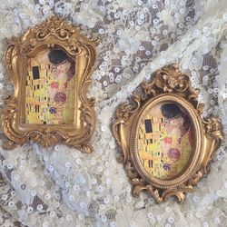 Klimt "The Kiss" In Mini Baroque Frames 