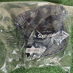 Supreme Bandana Jacquard Denim Camp Cap Blue 