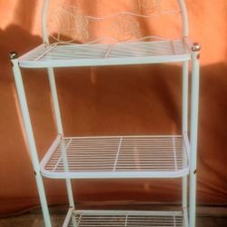 Metal White Shelf with Fish Design Stands 3 Feet Tall