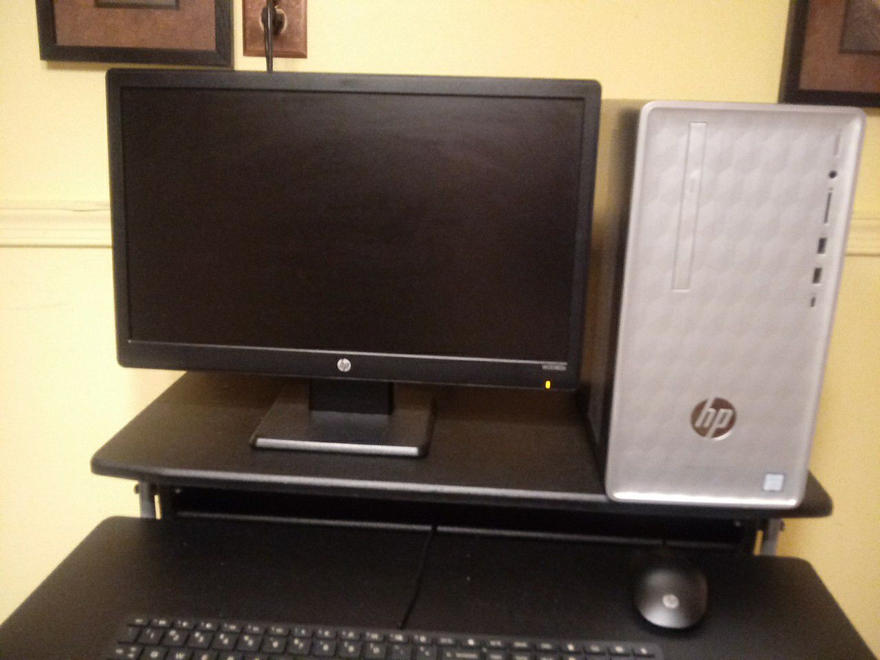 HP CPU, Monitor, Keyboard, and Brand new Printer
