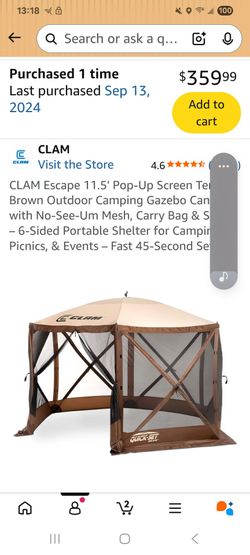 Clam 11.5 Pop up and side panels.