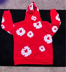 Red Denim tear hoodie