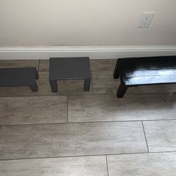 2 Gray Mini Tables And 1 Black Mini Table 