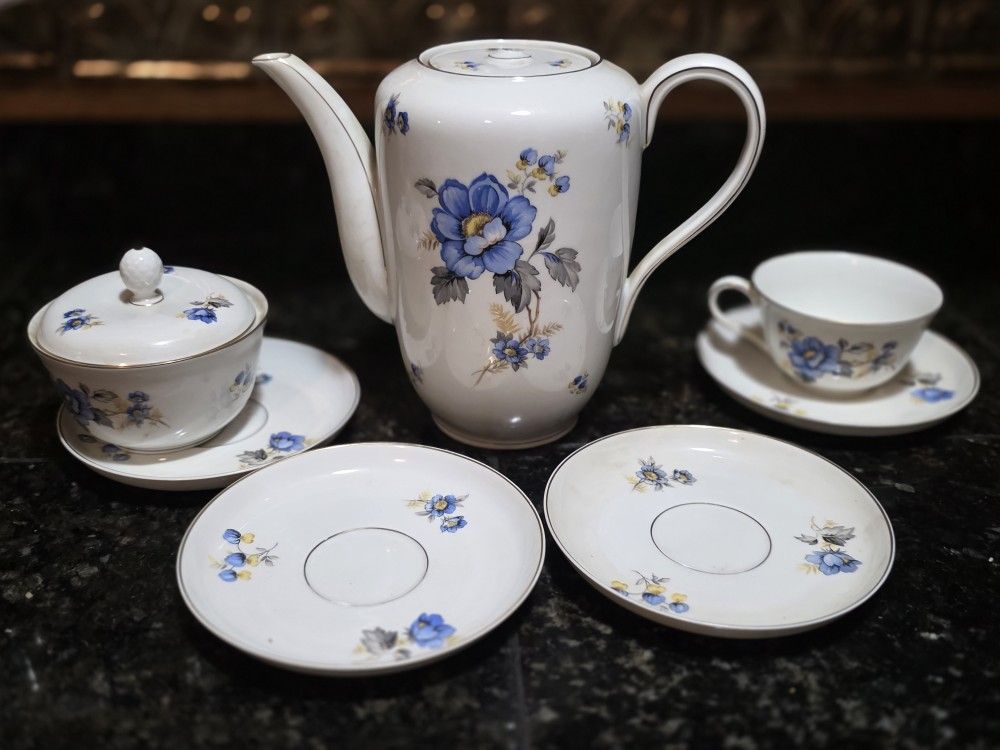 Rosenthal Germany Porcelain China Blue Floral Tea Set