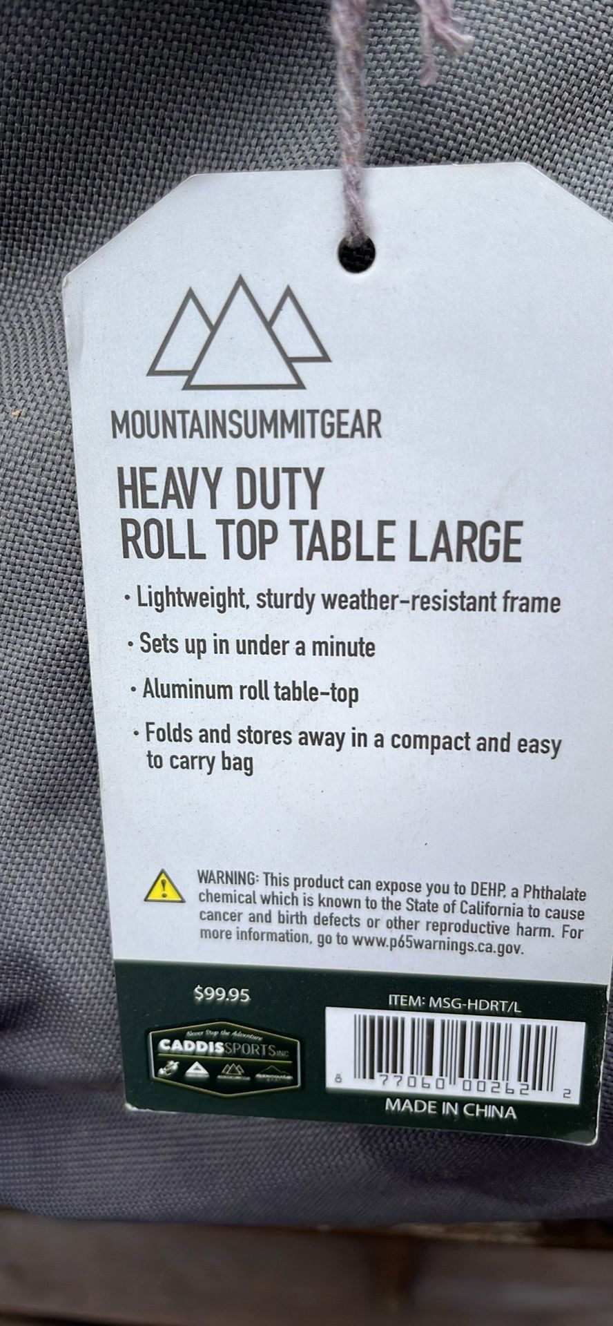 Large Mountainsummitgear Roll up Camping Table With Carrying Bag. Used