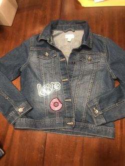 Denim embroidered Jacket Sz 14