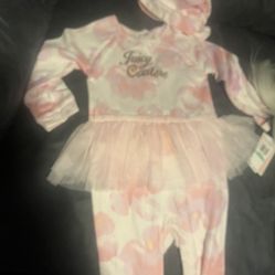 Baby girl’s One pc.Juicy Couture Outfit w/ Headware 18 months