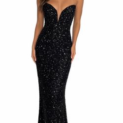 New with tags: Witness of Love Sequin Mermaid Formal Dress-size 6-Black