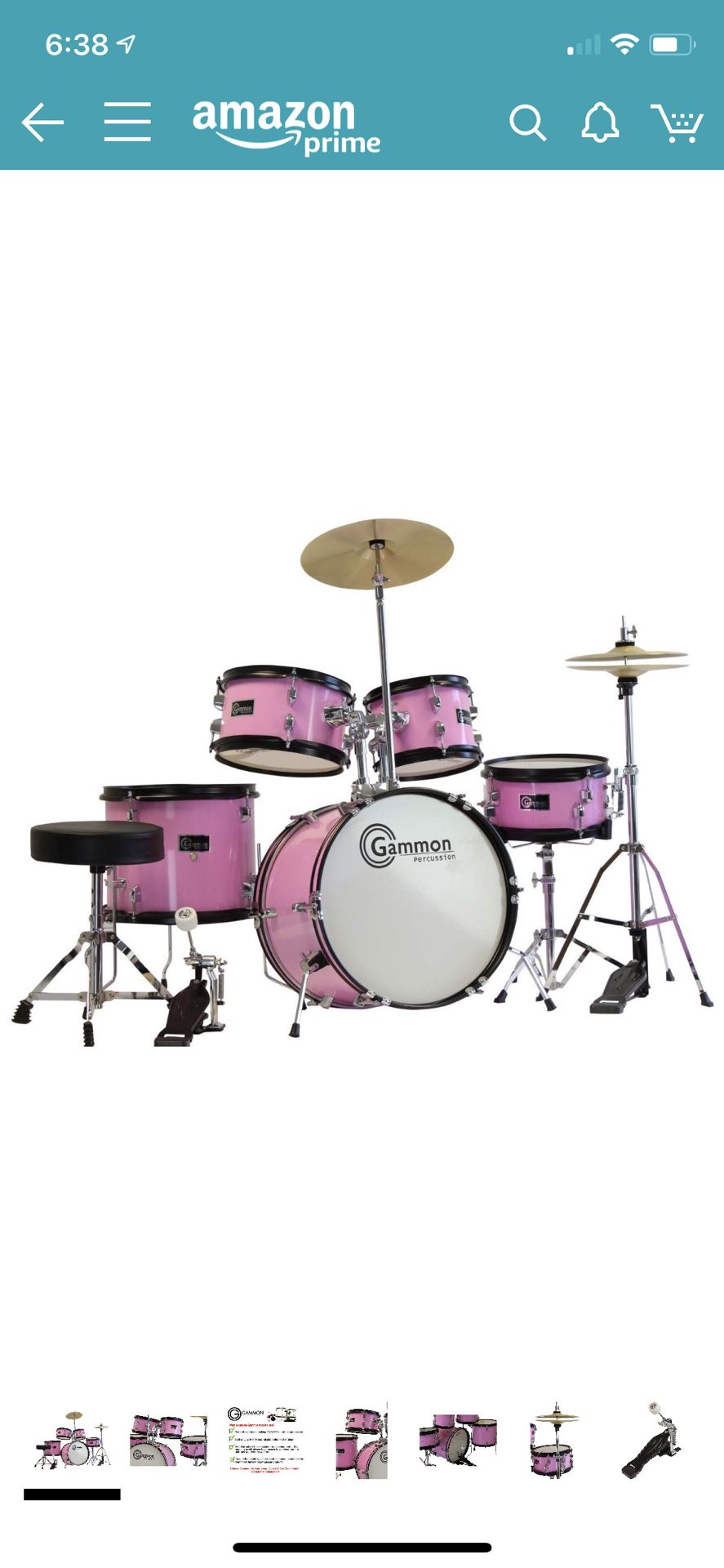 Girls Drum Set Pink
