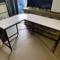 White L Shaped Desk
