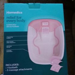 Homedics Bubble Bliss Deluxe Foot Bath Heated Massaging Foot Spa Pink ~ NEW