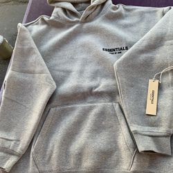 Grey Essential Fear Of God Hoodie Size Large