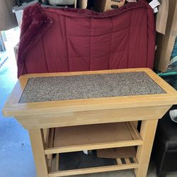 Solid Wood Table with Granite Top