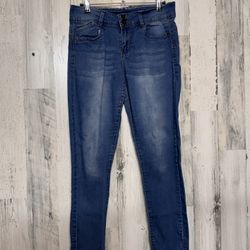 Women’s Blue Skinny Jeans  Stretch Denim, Mid-Rise, Size ~M/L (See Measurements)
