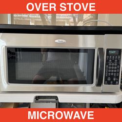 Whirlpool Over Oven Stove Exhaust Microwave Stainless Steel And Black 