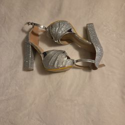 Silver Glitter Heels